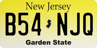 NJ license plate B54NJQ