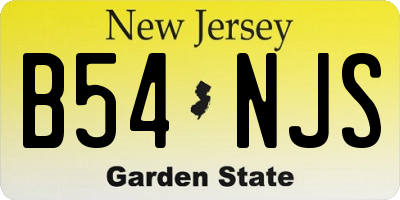 NJ license plate B54NJS