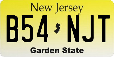 NJ license plate B54NJT