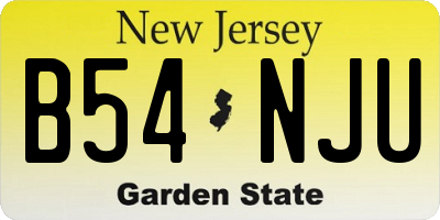 NJ license plate B54NJU