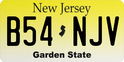 NJ license plate B54NJV