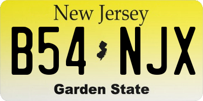 NJ license plate B54NJX