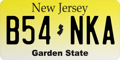 NJ license plate B54NKA
