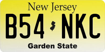 NJ license plate B54NKC