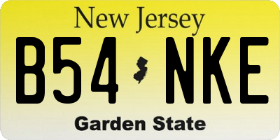 NJ license plate B54NKE