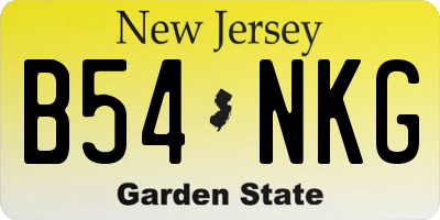 NJ license plate B54NKG