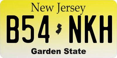 NJ license plate B54NKH