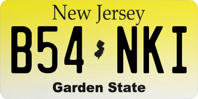 NJ license plate B54NKI