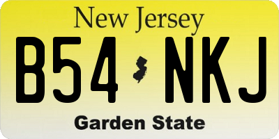 NJ license plate B54NKJ