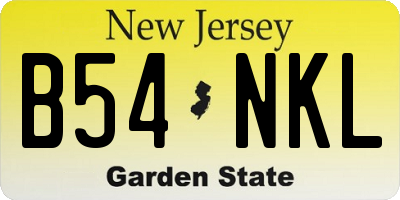 NJ license plate B54NKL
