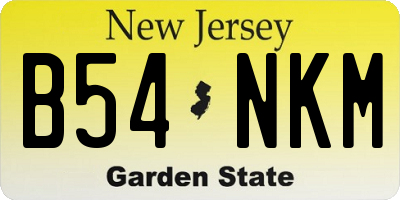 NJ license plate B54NKM