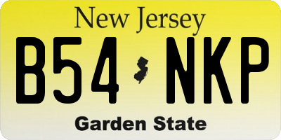 NJ license plate B54NKP