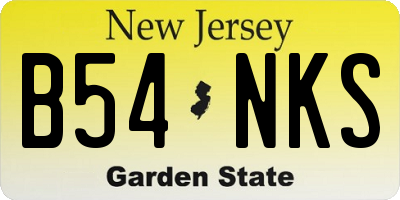 NJ license plate B54NKS