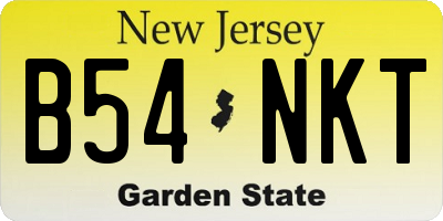 NJ license plate B54NKT
