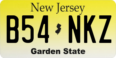 NJ license plate B54NKZ