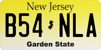 NJ license plate B54NLA