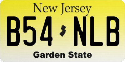NJ license plate B54NLB