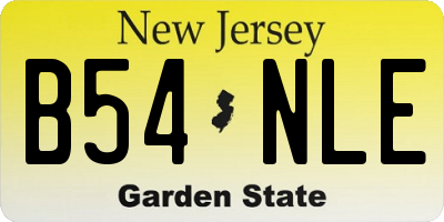 NJ license plate B54NLE
