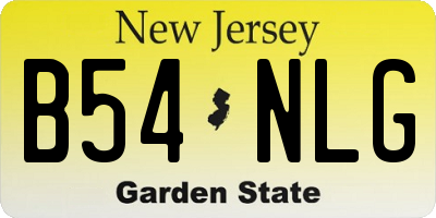 NJ license plate B54NLG