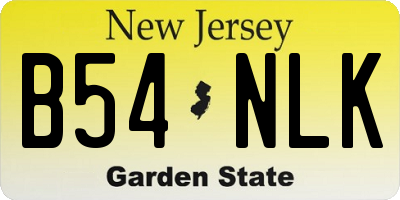 NJ license plate B54NLK