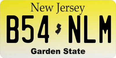 NJ license plate B54NLM