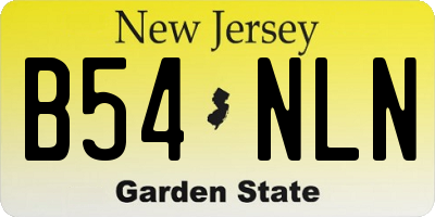 NJ license plate B54NLN
