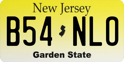 NJ license plate B54NLO