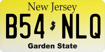 NJ license plate B54NLQ