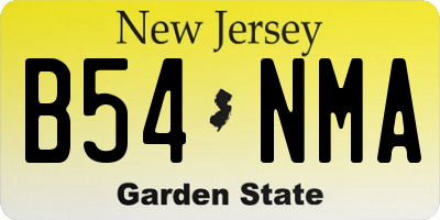 NJ license plate B54NMA