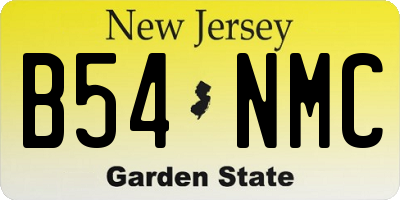 NJ license plate B54NMC
