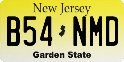 NJ license plate B54NMD
