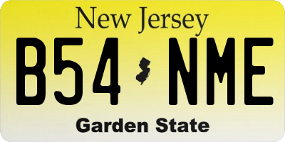NJ license plate B54NME