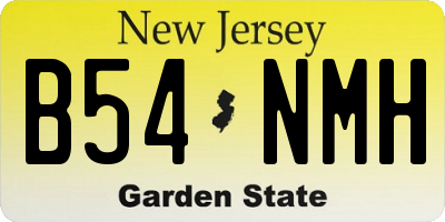 NJ license plate B54NMH