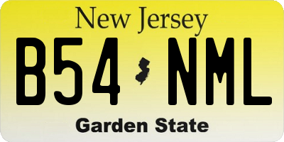 NJ license plate B54NML