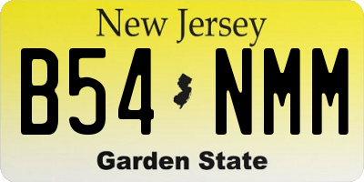 NJ license plate B54NMM