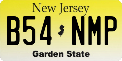 NJ license plate B54NMP