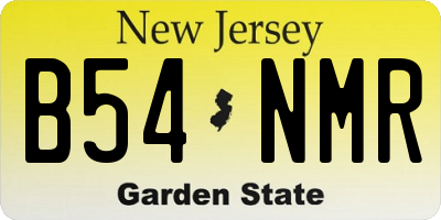 NJ license plate B54NMR