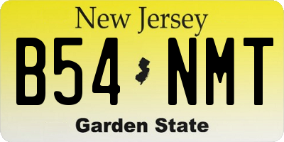 NJ license plate B54NMT
