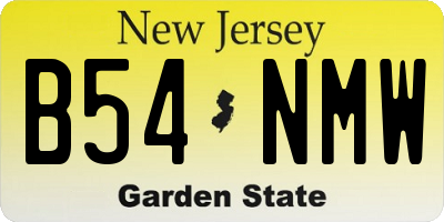 NJ license plate B54NMW