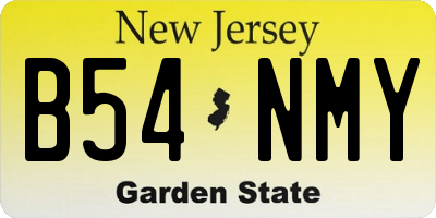 NJ license plate B54NMY