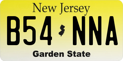 NJ license plate B54NNA