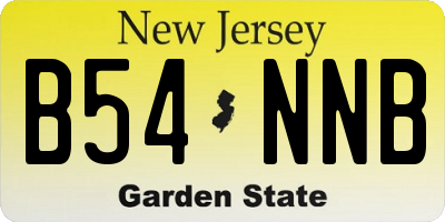 NJ license plate B54NNB