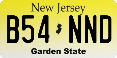 NJ license plate B54NND