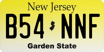 NJ license plate B54NNF