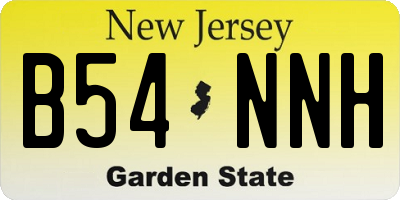 NJ license plate B54NNH