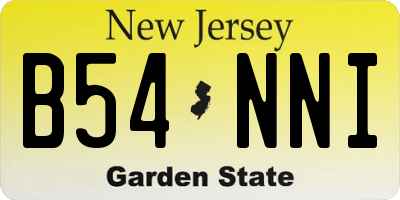 NJ license plate B54NNI