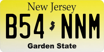 NJ license plate B54NNM