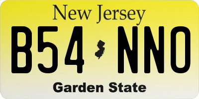 NJ license plate B54NNO