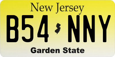 NJ license plate B54NNY