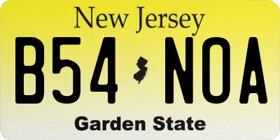 NJ license plate B54NOA